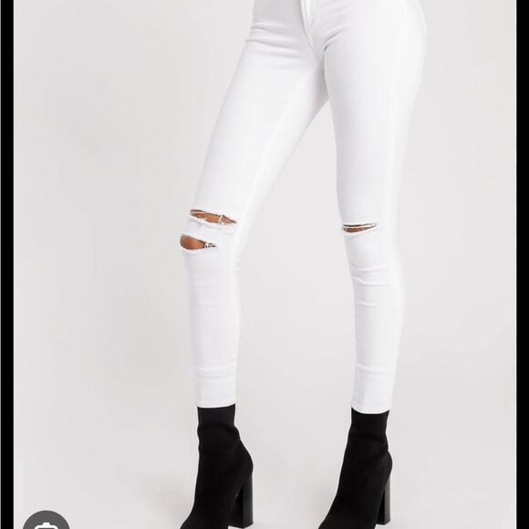 ARTICLES OF SOCIETY white skinny stretch distressed denim Jeans 28 - Picture 1 of 9